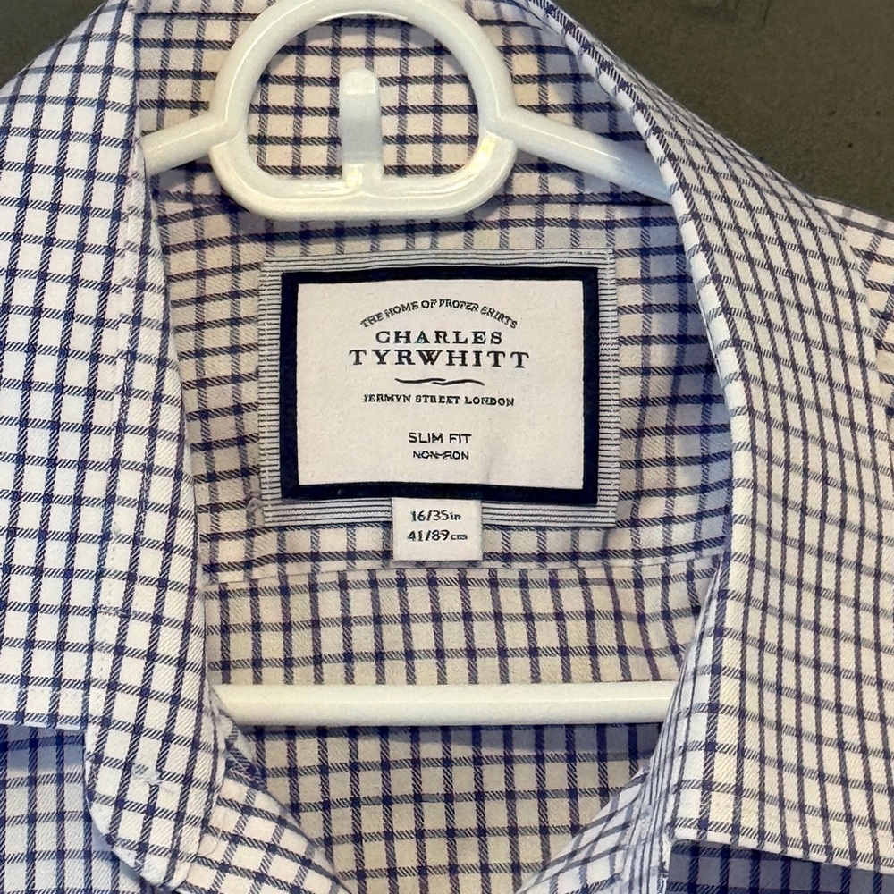Charles Tyrwhitt Navy Check Slim Fit Shirt